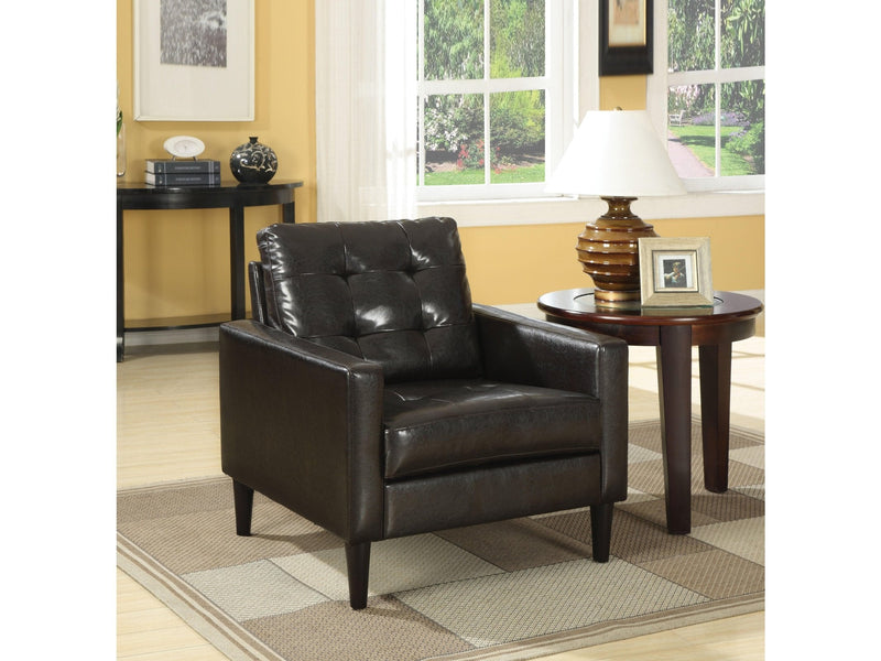 Balin Espresso PU Accent Chair - Ornate Home