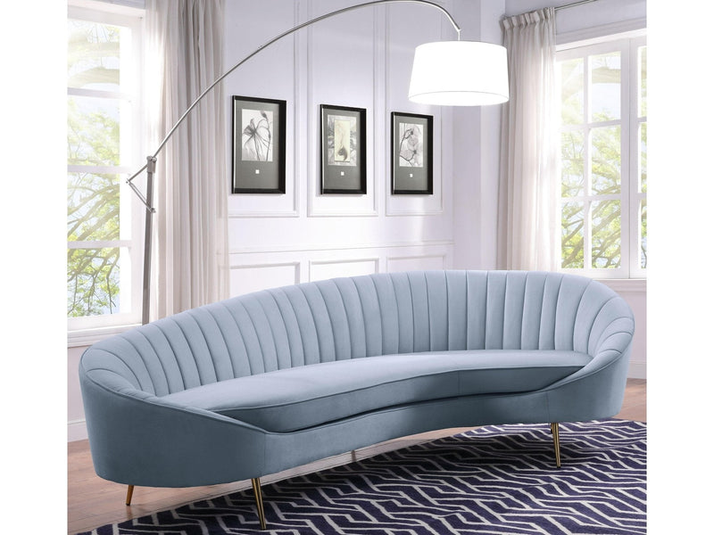 Ballard - Light Gray Velvet - Stationary Sofa - Ornate Home