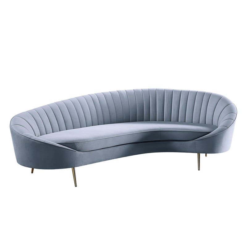 Ballard - Light Gray Velvet - Stationary Sofa - Ornate Home