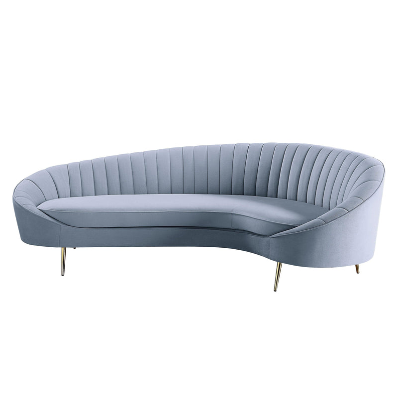 Ballard - Light Gray Velvet - Stationary Sofa - Ornate Home