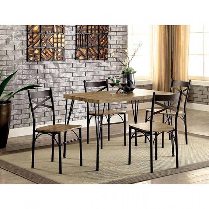 Banbury - Dark Bronze & Natural - 5pc Dining Room Set - Ornate Home