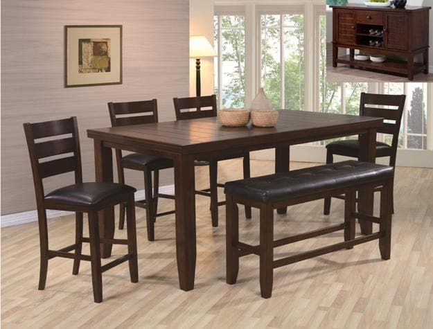 Bardstown Cherry Counter Height Dining Set - Ornate Home