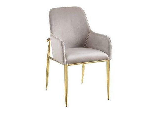 Barnard - Gray Velvet & Mirrored Gold Finish - Side Chair (2Pc) - Ornate Home