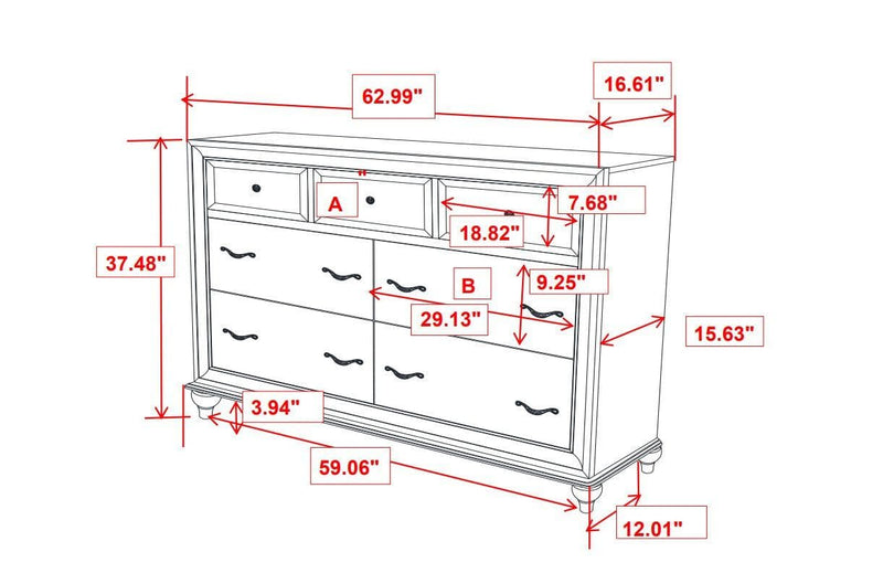 Barzini - Black - Dresser - Ornate Home