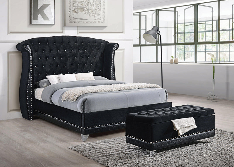 Barzini - Black - Eastern King Panel Bed - Ornate Home