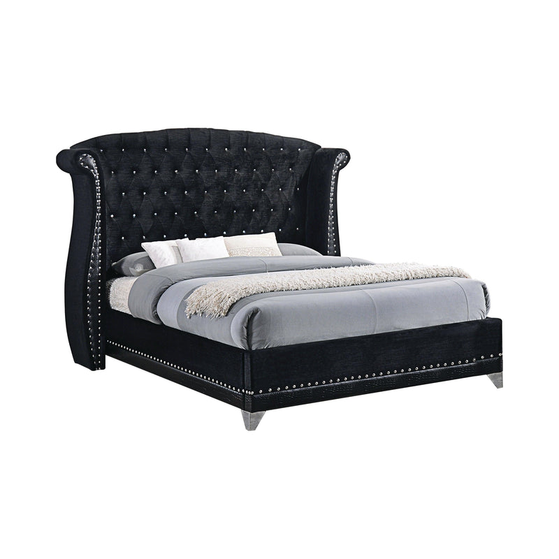 Barzini - Black - Eastern King Panel Bed - Ornate Home