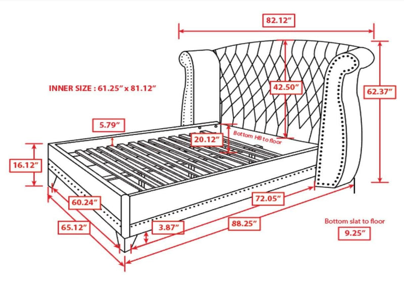 Barzini - Black - Queen Panel Bed - Ornate Home