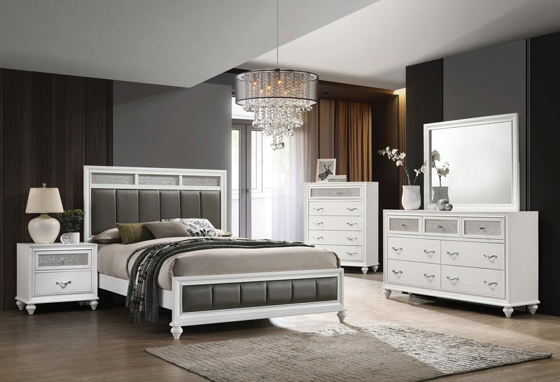 Barzini - White - 4pc Queen Panel  Bedroom Set - Ornate Home