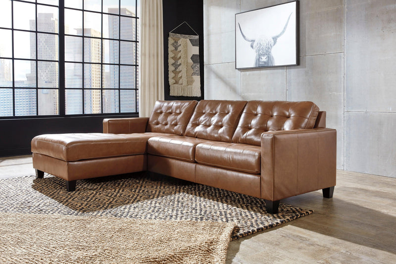 Baskove - Auburn - 2pc L Shape Sectional Sofa w/ Chaise - Ornate Home