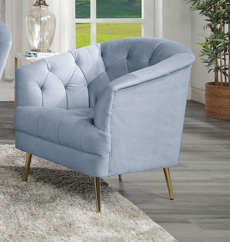 Bayram - Light Gray Velvet - Armchair - Ornate Home