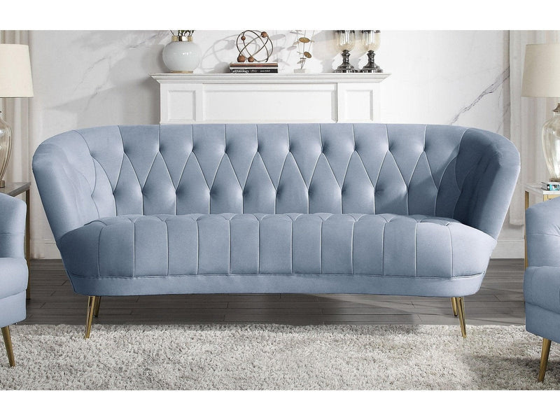 Bayram - Light Gray Velvet - Sofa - Ornate Home