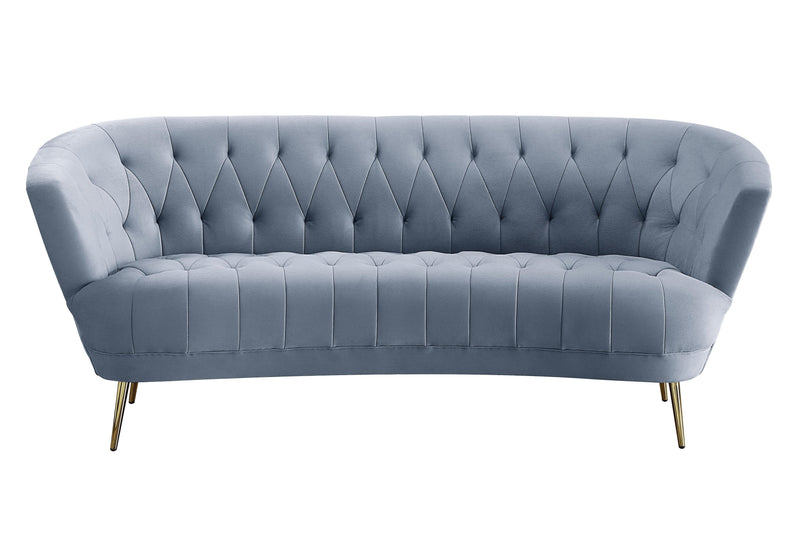 Bayram - Light Gray Velvet - Sofa - Ornate Home