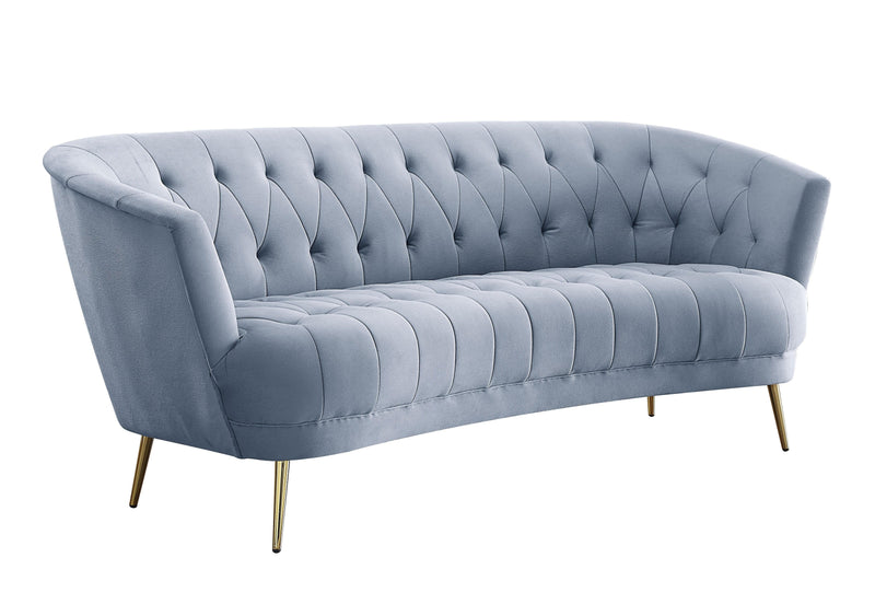 Bayram - Light Gray Velvet - Sofa - Ornate Home