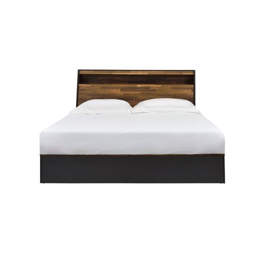 Eos Walnut & Black Queen Bed