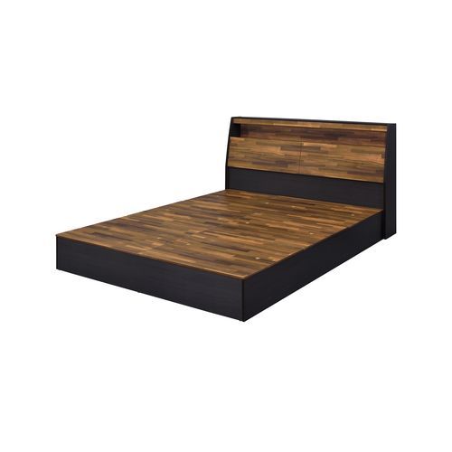 Eos Walnut & Black Queen Bed