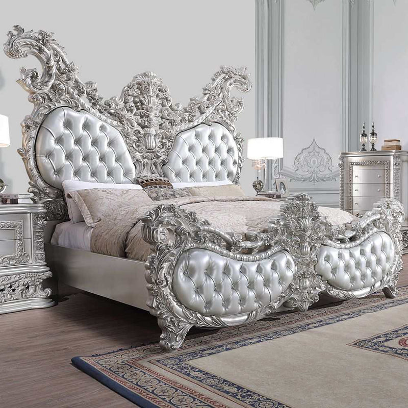 Valkyrie - Light Gold & Gray - Eastern King Bed - Ornate Home