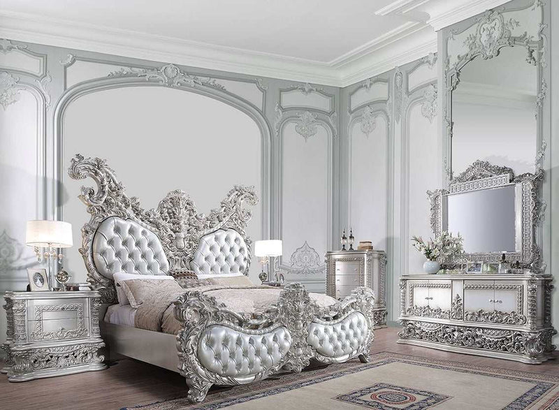 Valkyrie - Light Gold & Gray - Eastern King Bed - Ornate Home