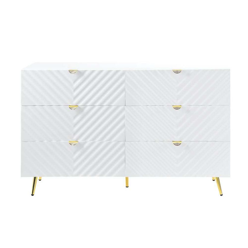 Gaines - White High Gloss  - Dresser - Ornate Home