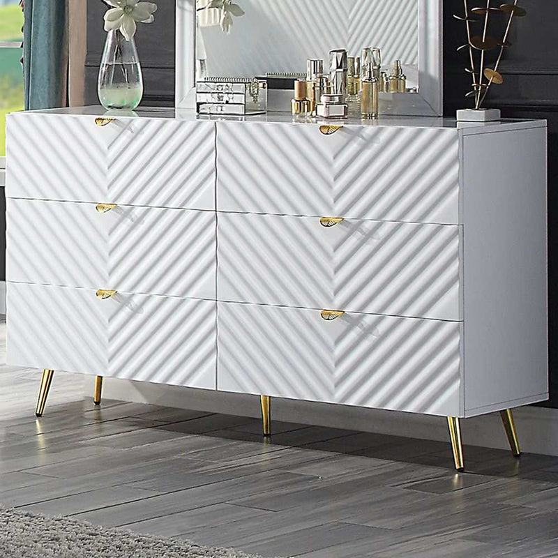 Gaines - White High Gloss  - Dresser - Ornate Home