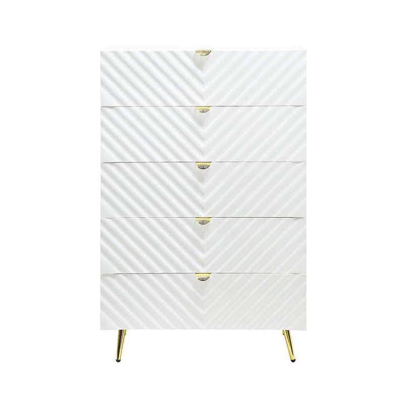 Gaines - White High Gloss  - Chest - Ornate Home