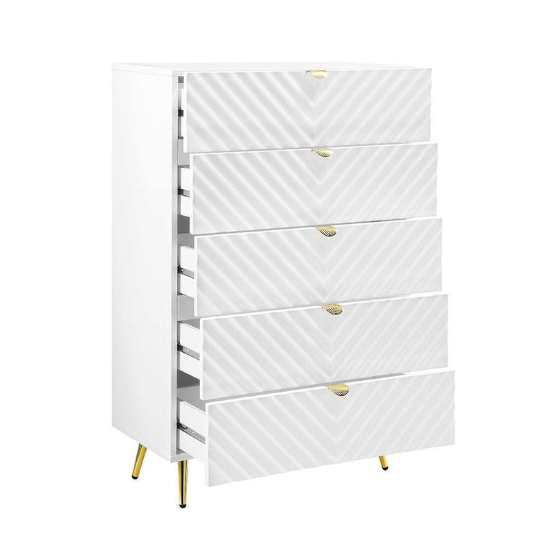 Gaines - White High Gloss  - Chest - Ornate Home