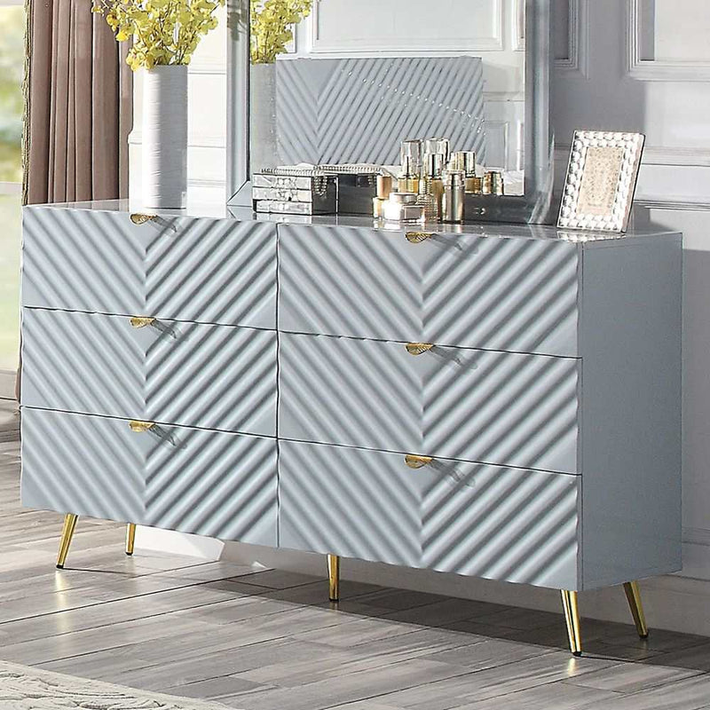 Gaines - Gray High Gloss  - Dresser - Ornate Home