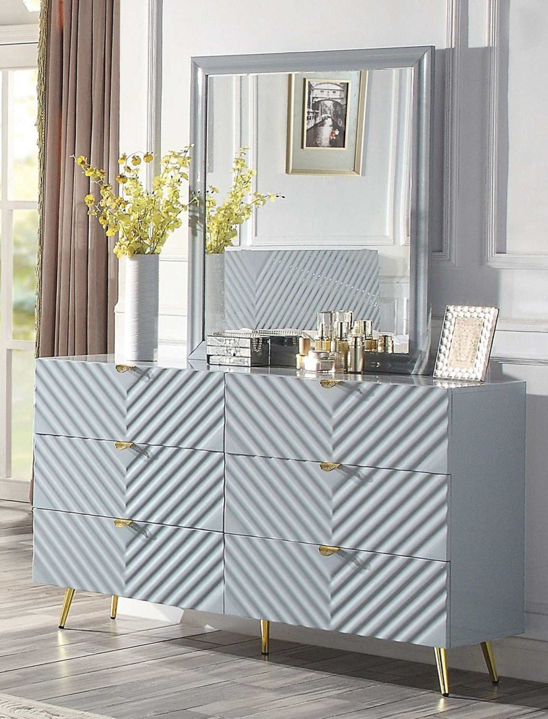 Gaines - Gray High Gloss  - Dresser - Ornate Home