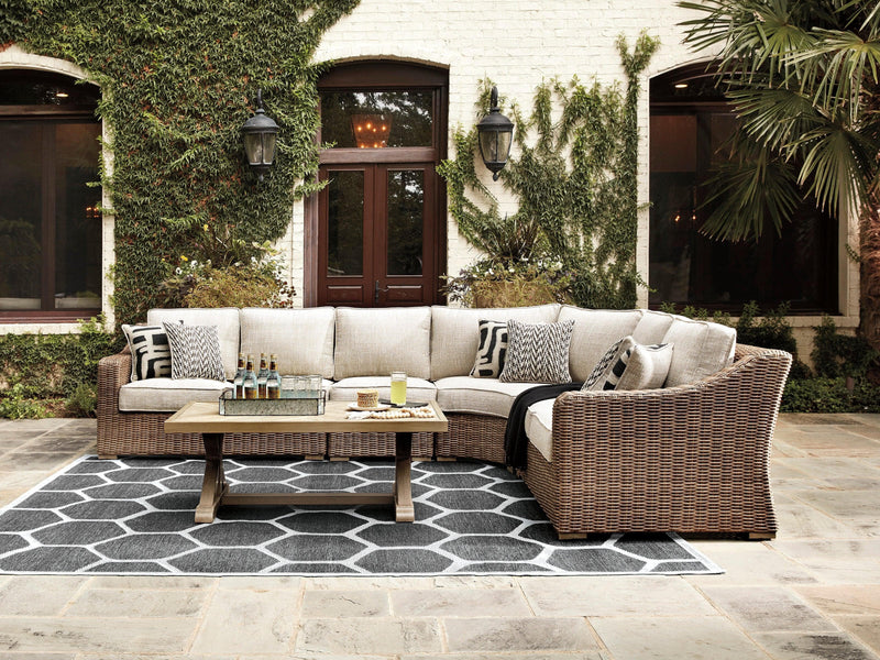 Beachcroft - Beige - 4pc Outdoor Sofa Set w/ Cushion - Ornate Home