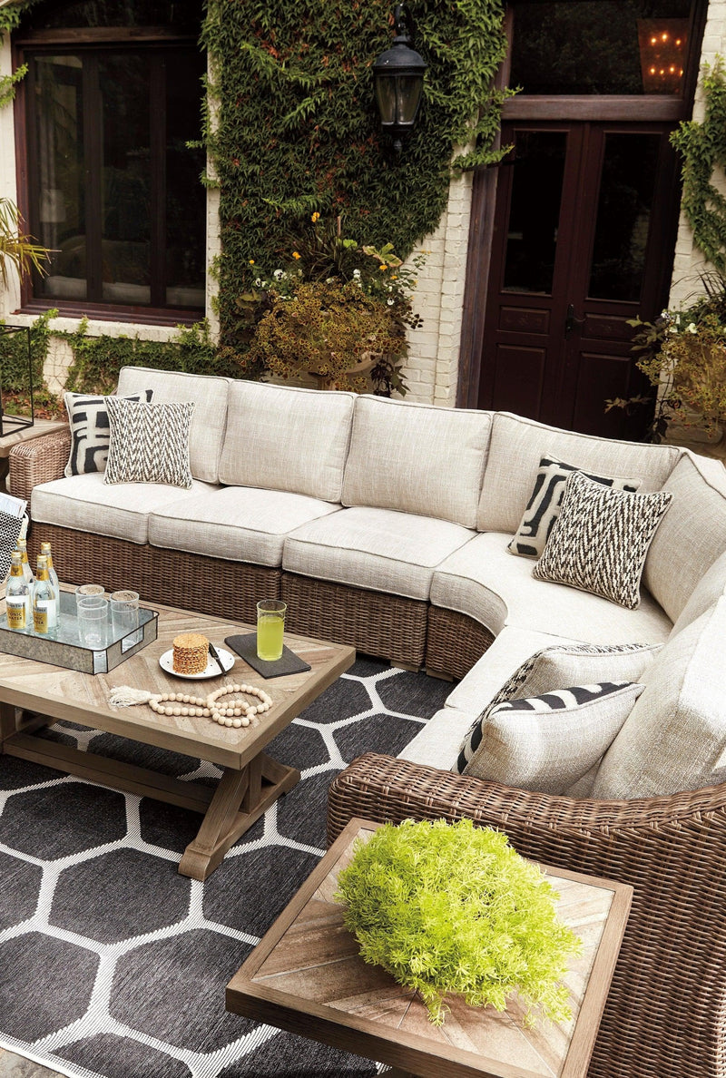 Beachcroft - Beige - 4pc Outdoor Sofa Set w/ Cushion - Ornate Home