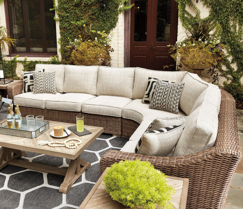 Beachcroft - Beige - 4pc Outdoor Sofa Set w/ Cushion - Ornate Home