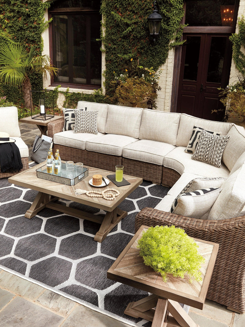 Beachcroft - Beige - 5pc Outdoor Seating Set w/ Cushion - Ornate Home