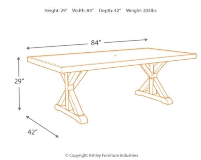 Beachcroft - Beige - Dining Table w/ Umbrella Option - Ornate Home