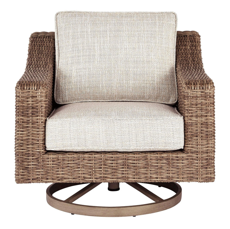 [CYBER WEEK] Beachcroft - Beige - Outdoor Swivel Lounge Chair - Ornate Home