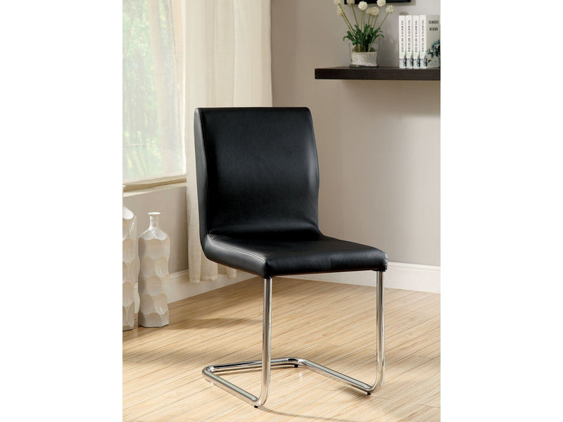 Lodia Black & Chrome  Dining Chair (Set of 2)