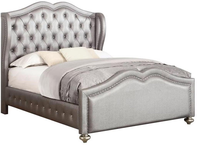 Belmont - Grey - Queen Panel Bed - Ornate Home