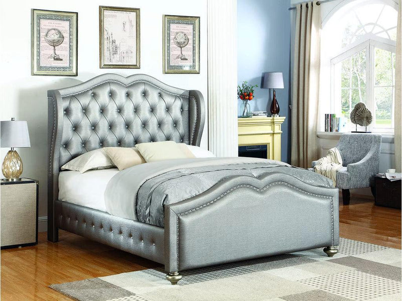 Belmont - Grey - Queen Panel Bed - Ornate Home