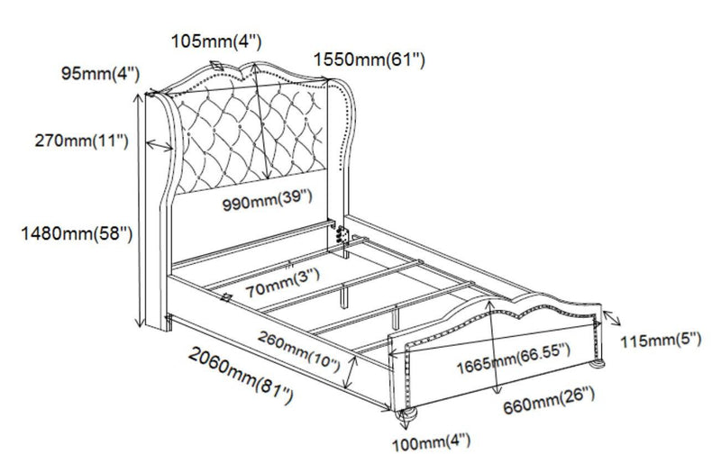 Belmont - Grey - Queen Panel Bed - Ornate Home