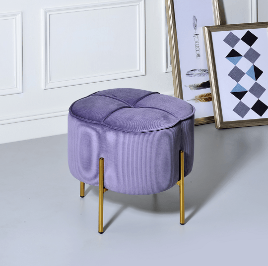 Bergia Lavender Velvet Ottoman - Ornate Home