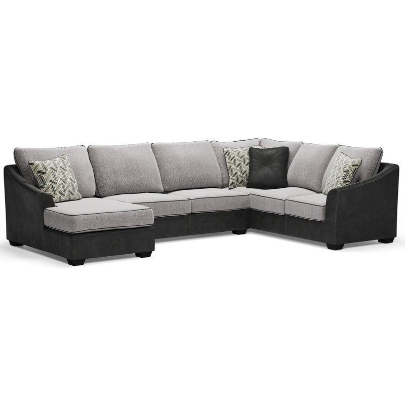 Bilgray - Pewter - 3pc Sectional Sofa w/ Chaise - Ornate Home