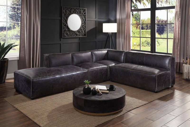 Birdie -Top Grain Leather - Modular Sectional Living Room Set - Ornate Home