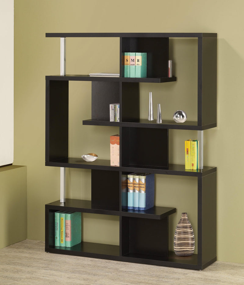 Mirza - Black & Chrome - Bookcase - Ornate Home