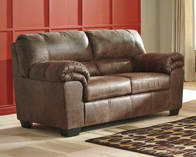 Bladen - Coffee Faux Leather - Stationary Loveseat - Ornate Home