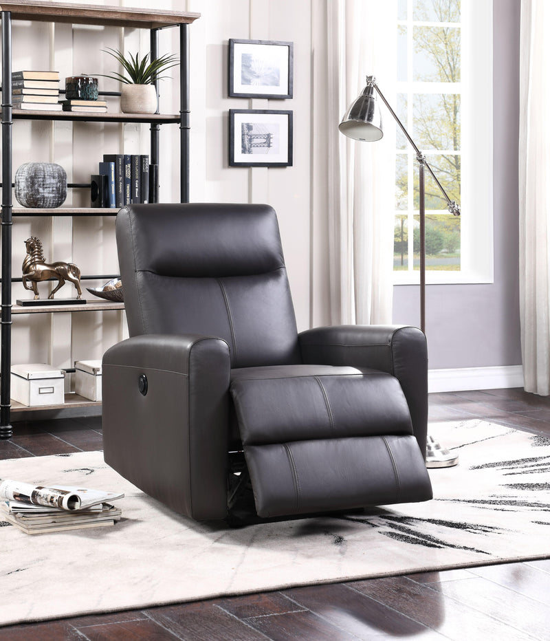 Blane Brown Top Grain Leather Match Recliner (Power Motion) - Ornate Home