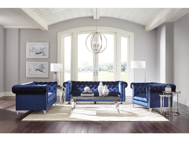 Bleker - Blue - 3pc Living Room Set - Ornate Home