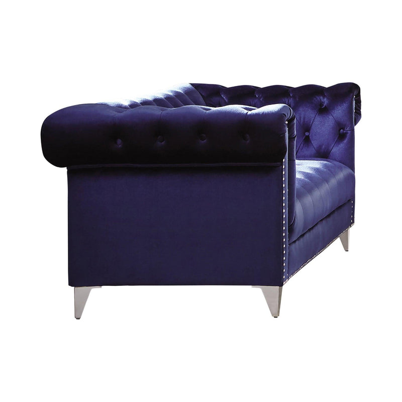 Bleker - Blue - Stationary Loveseat - Ornate Home