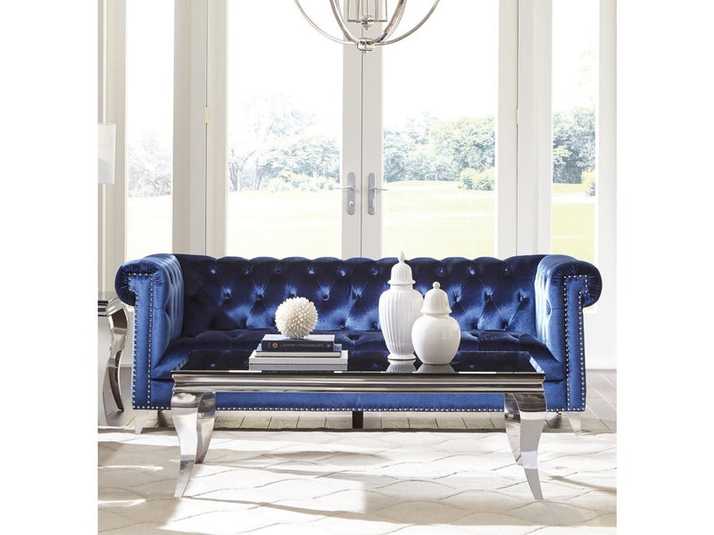 Bleker - Blue - Stationary Sofa - Ornate Home