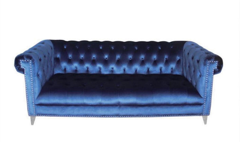 Bleker - Blue - Stationary Sofa - Ornate Home