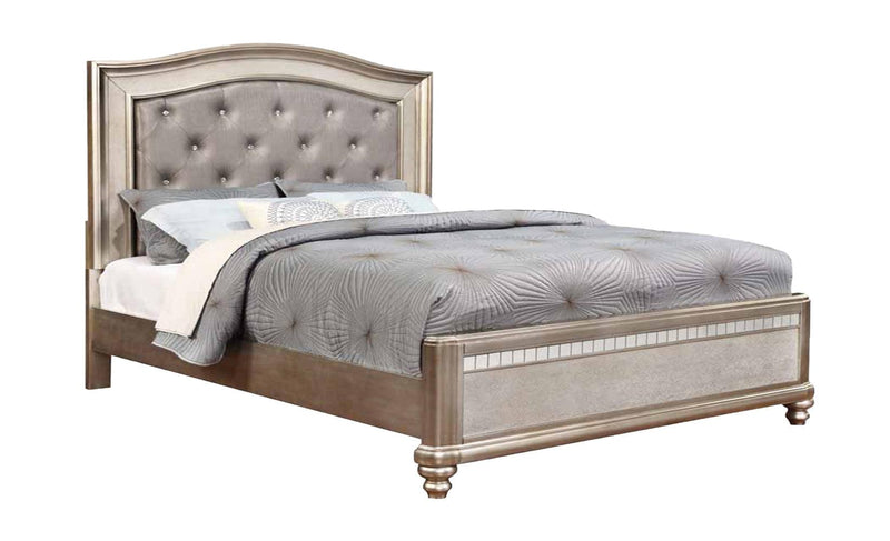 Bling Game - Metallic Platinum - 4pc Eastern King Bedroom Set - Ornate Home