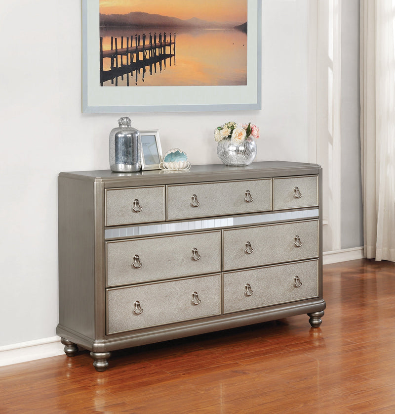 Bling Game - Metallic Platinum - Dresser - Ornate Home