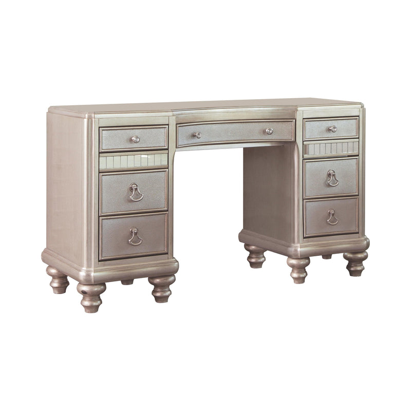 Bling Game - Metallic Platinum - Vanity Desk - Ornate Home